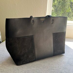 Tory Burch Block T leather suede large tote